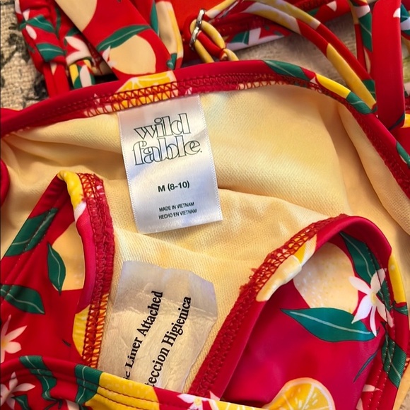 Wild fable Set in Red with Lemon Print - Picture 3 of 5